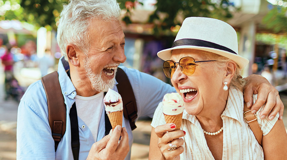 residents eating ice cream